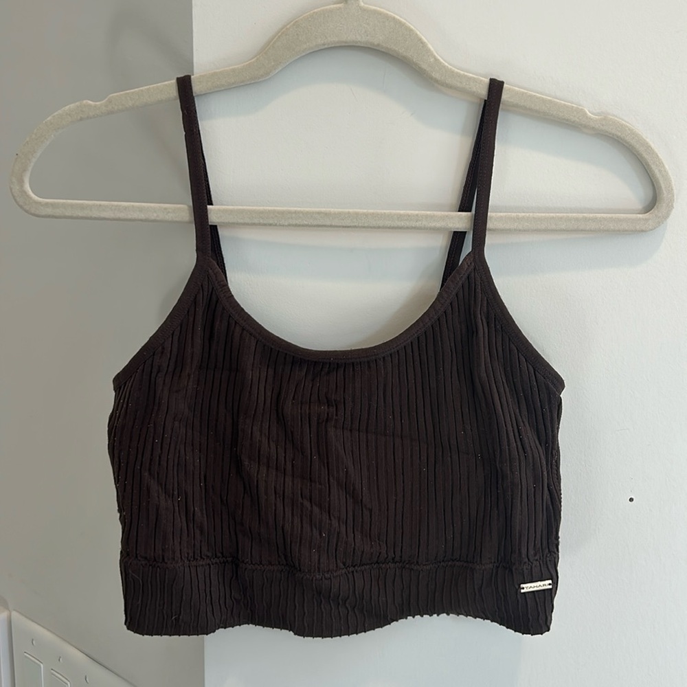 Tahari Ribbed Bralette/Cropped Tank